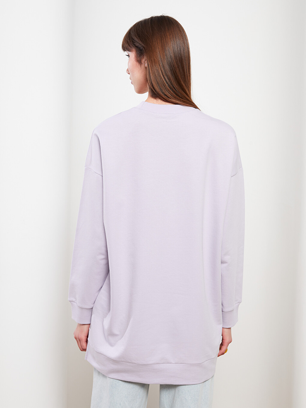 Crew Neck Printed Long Sleeve Women's Sweatshirt Tunic-4