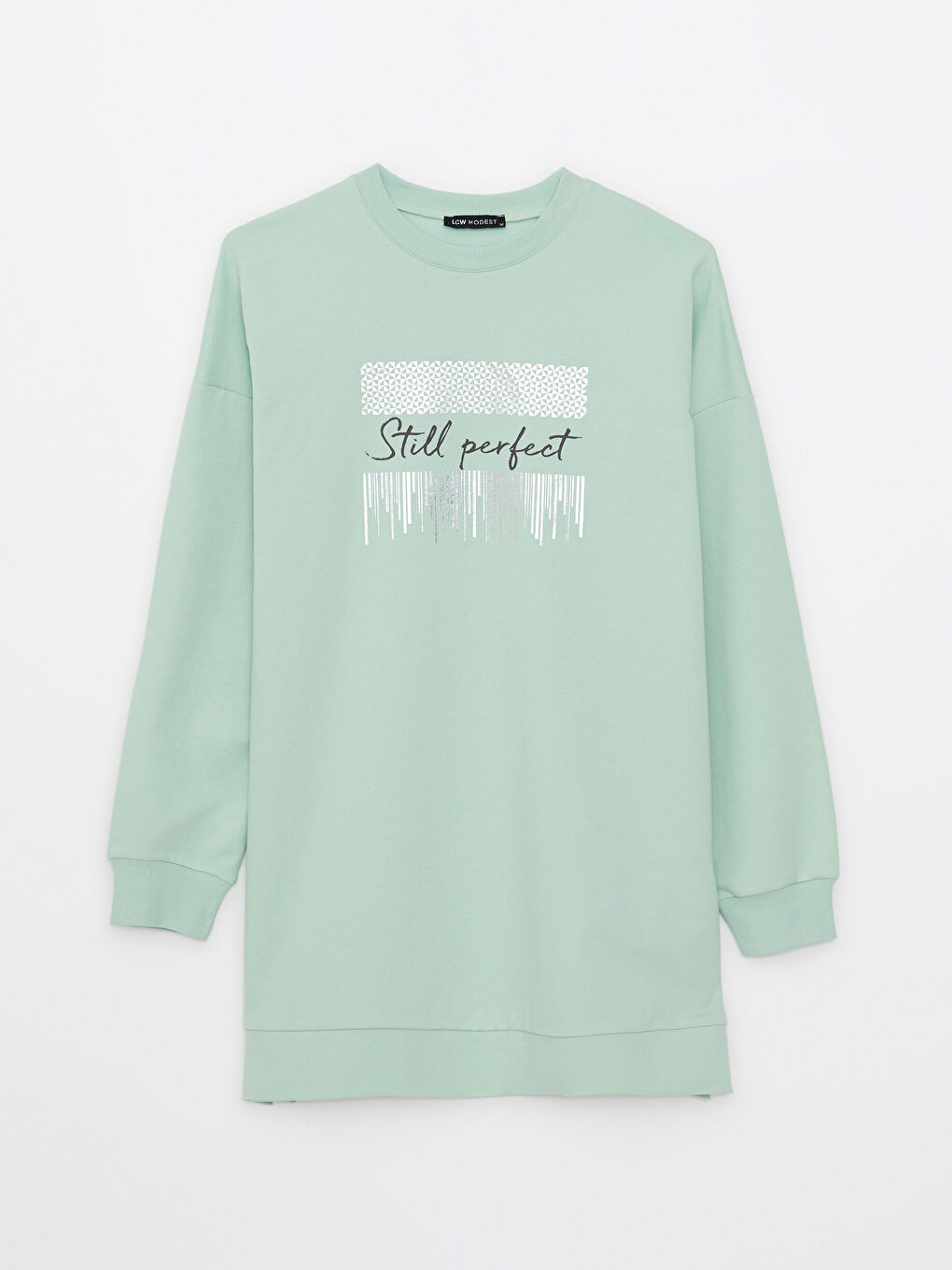 Crew Neck Printed Long Sleeve Women's Sweatshirt Tunic-4