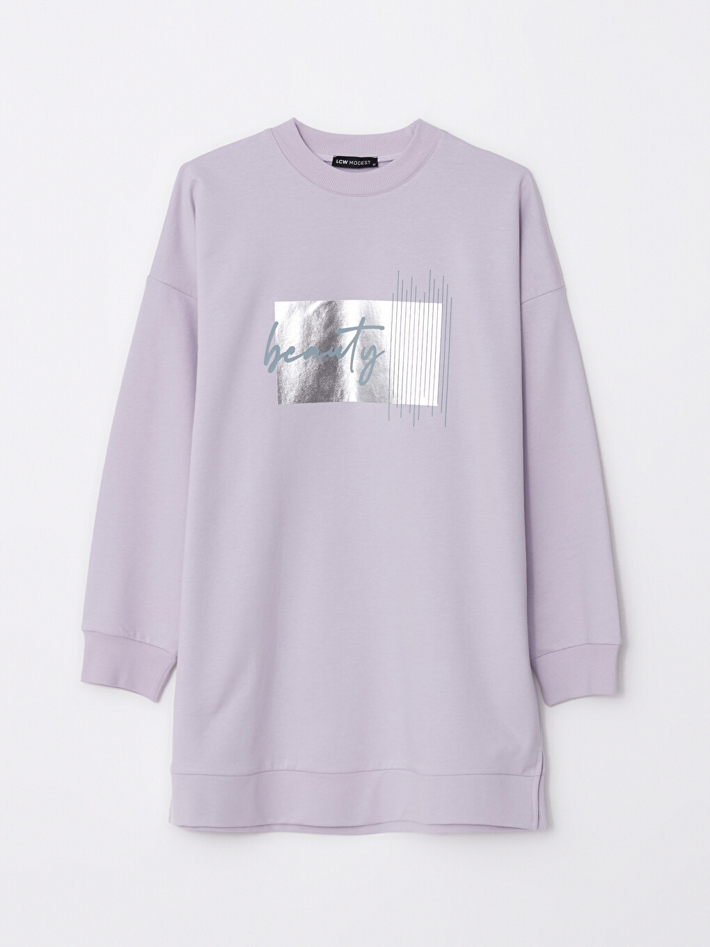 Crew Neck Printed Long Sleeve Women's Sweatshirt Tunic-5