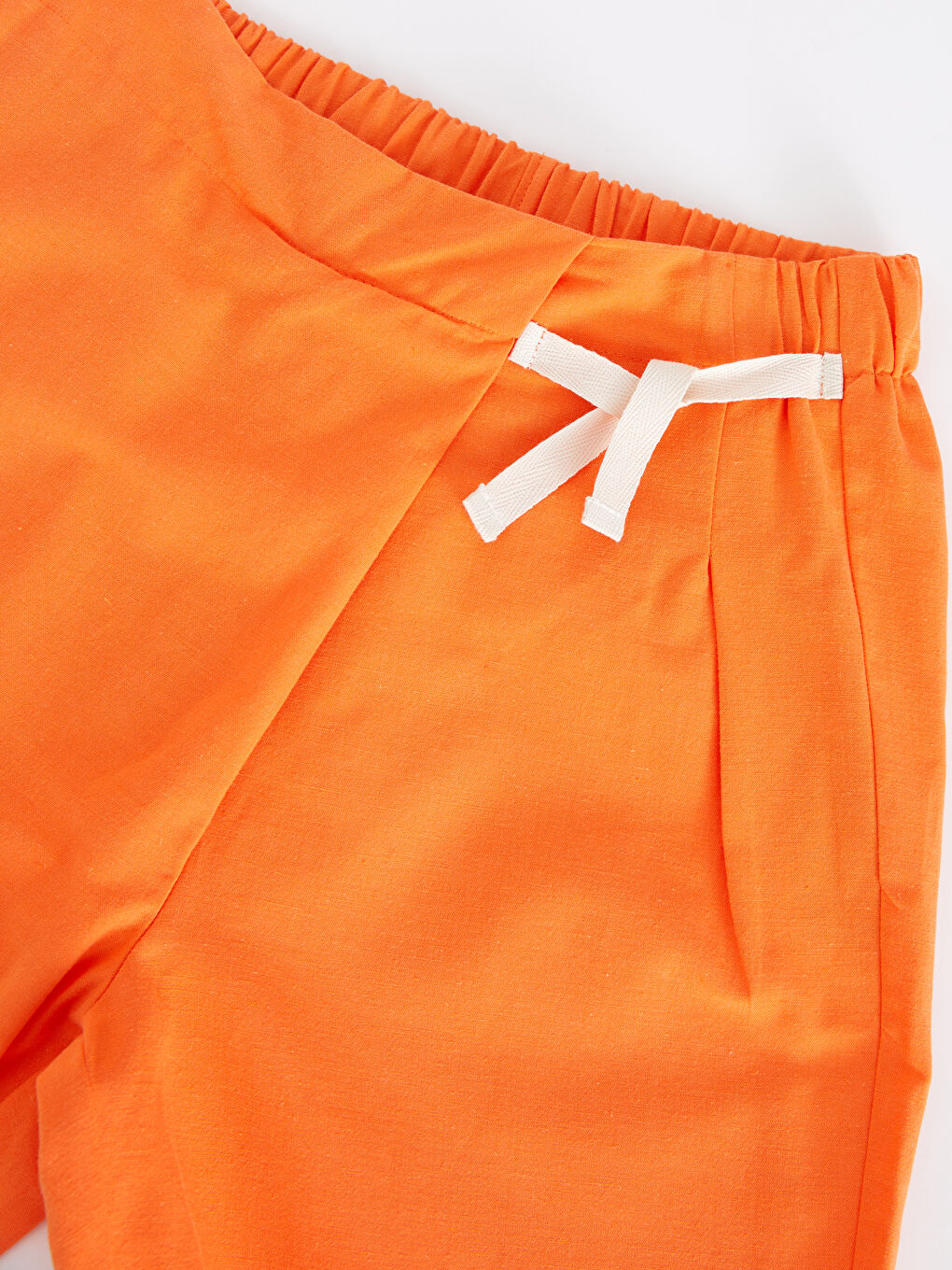 Elastic Waist Basic Gabardine Girl Trousers-2