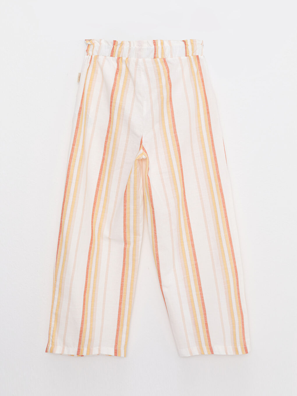 Elastic Waist Striped Cotton Girl Capri-1