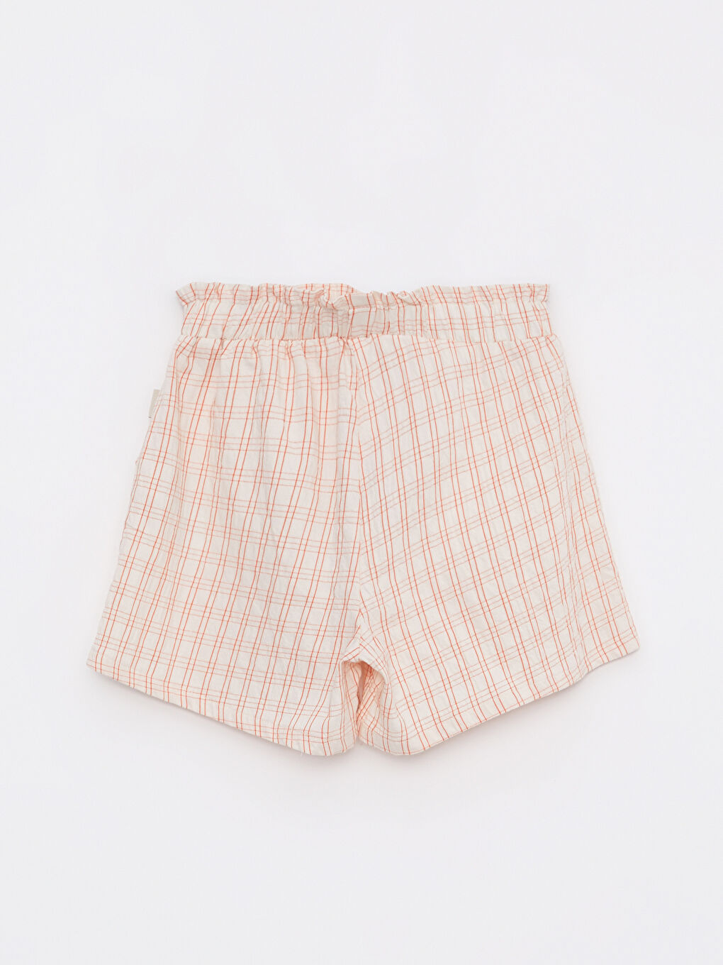 Elastic Waist Plaid Girl Shorts-1
