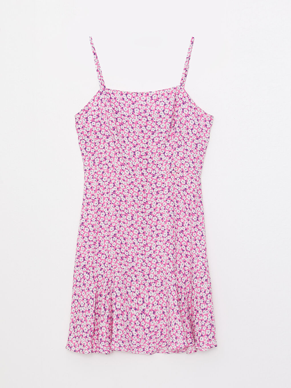 Square Collar Floral Strap Viscose Women's Dress -S2IK45Z8-LT4