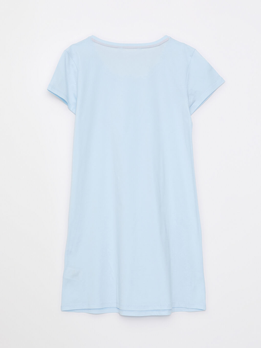 Mavi Bisiklet Yaka Baskılı Kısa Kollu Pamuklu Kadın Gecelik-6