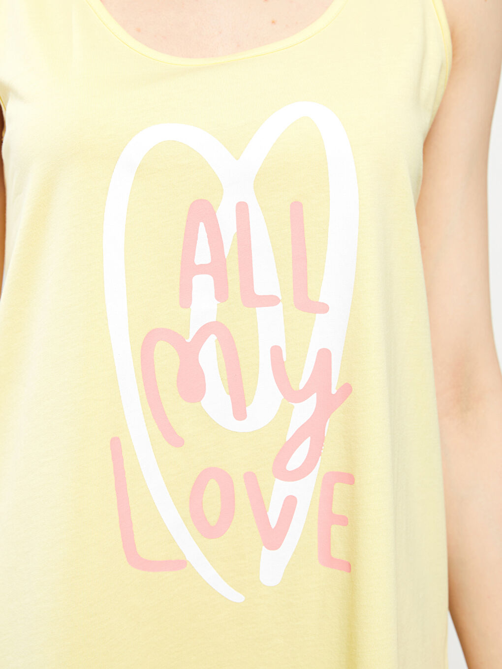 Chemise de nuit en coton imprimée à fines bretelles pour Femmes avec encolure en U-3