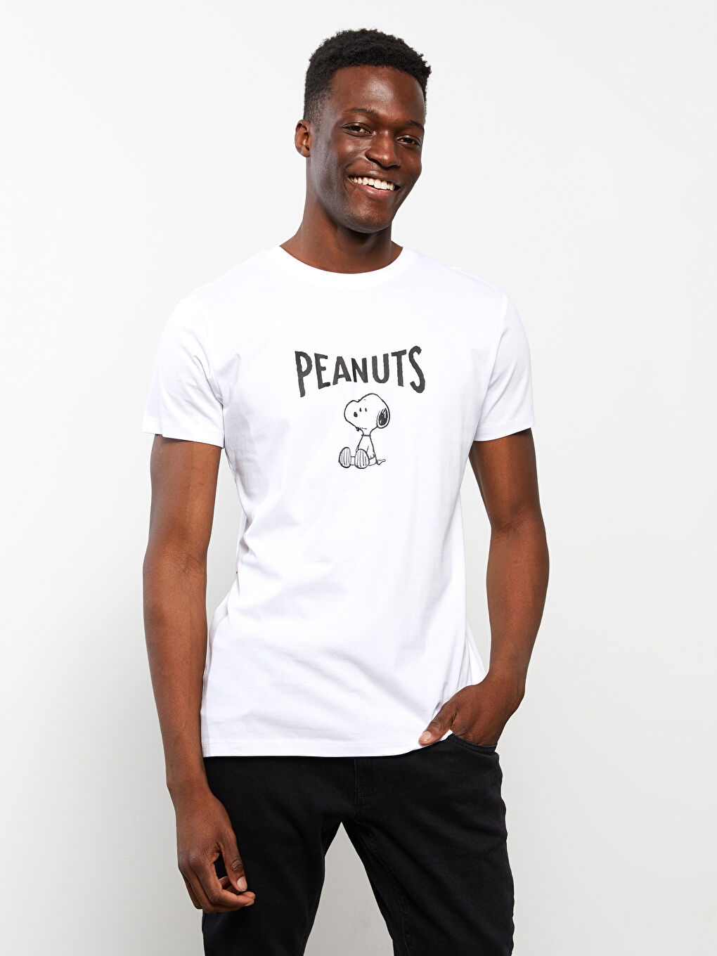 XSIDE Crew Neck Short Sleeve Snoopy Printed Jersey Men's T-Shirt -S2IK67Z8-KE8