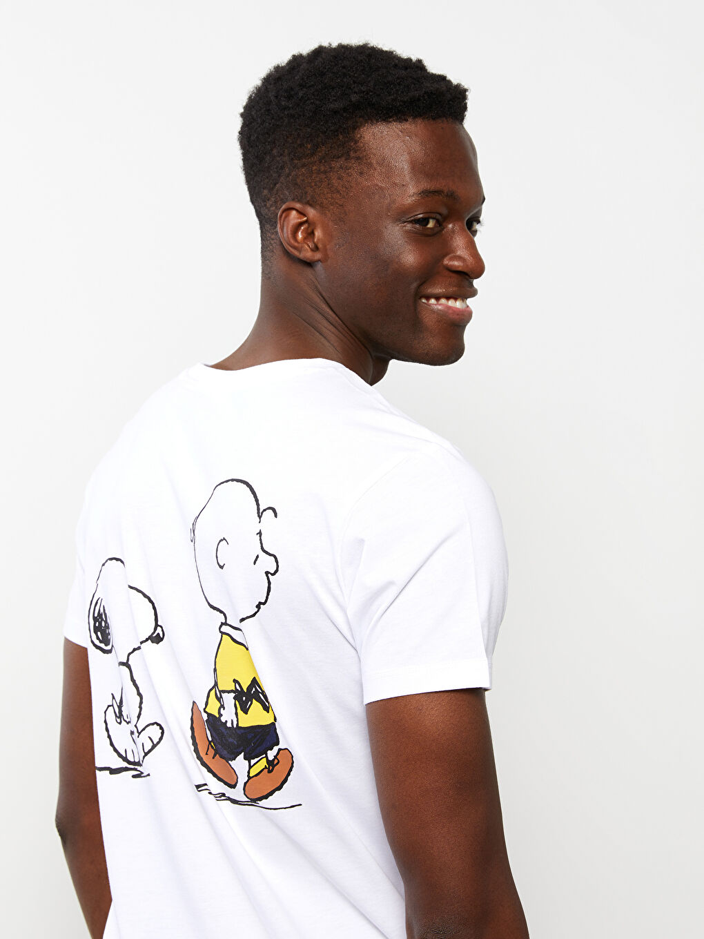XSIDE Crew Neck Short Sleeve Snoopy Printed Jersey Men's T-Shirt -S2IK67Z8-KE8