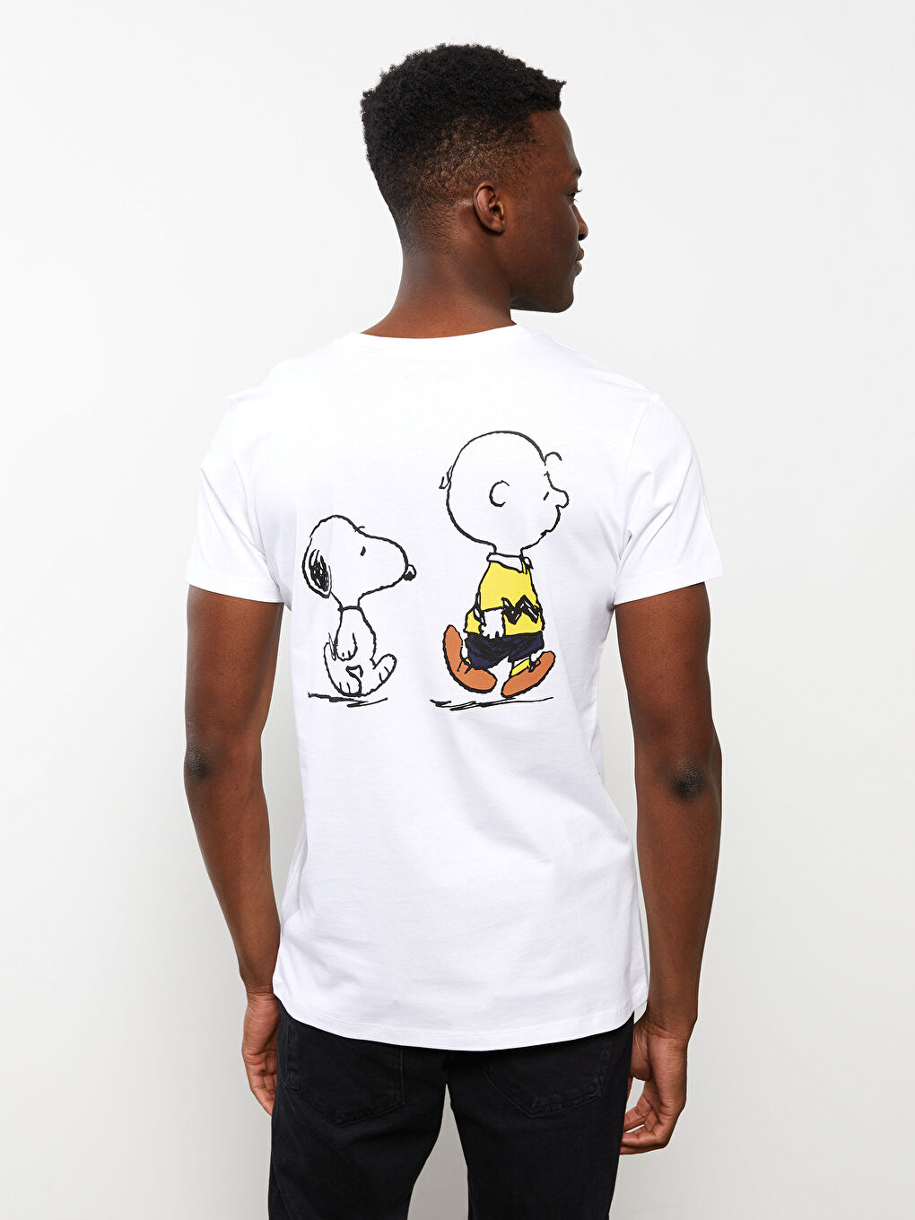 XSIDE Crew Neck Short Sleeve Snoopy Printed Jersey Men's T-Shirt -S2IK67Z8-KE8