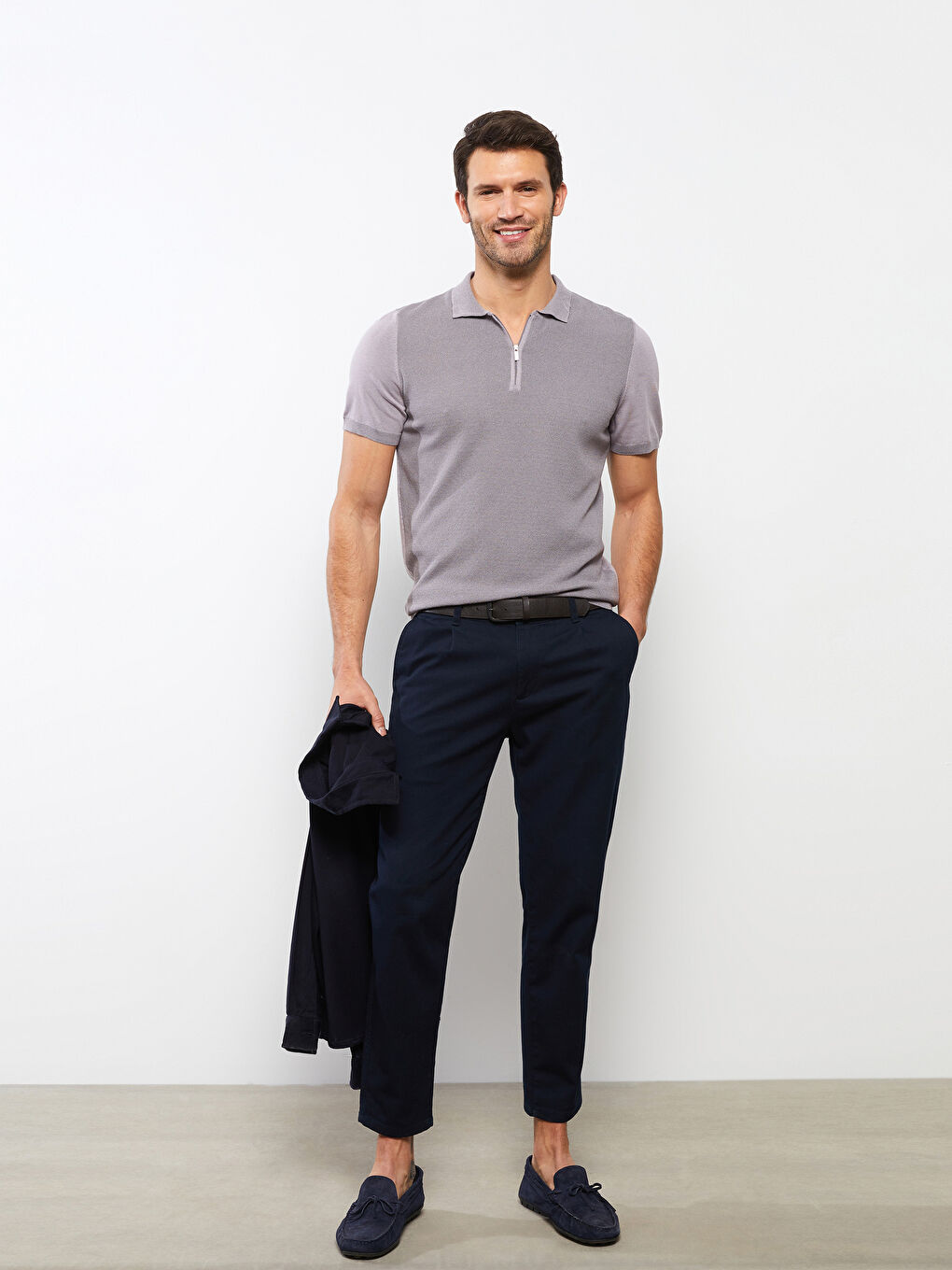 SOUTHBLUE Polo Neck Short Sleeve Men's Knitwear Sweater -S2IK74Z8-FZQ