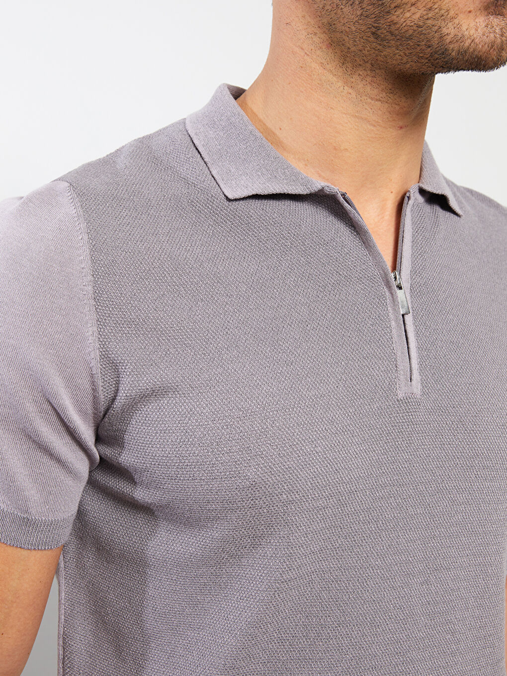 SOUTHBLUE Polo Neck Short Sleeve Men's Knitwear Sweater -S2IK74Z8-FZQ