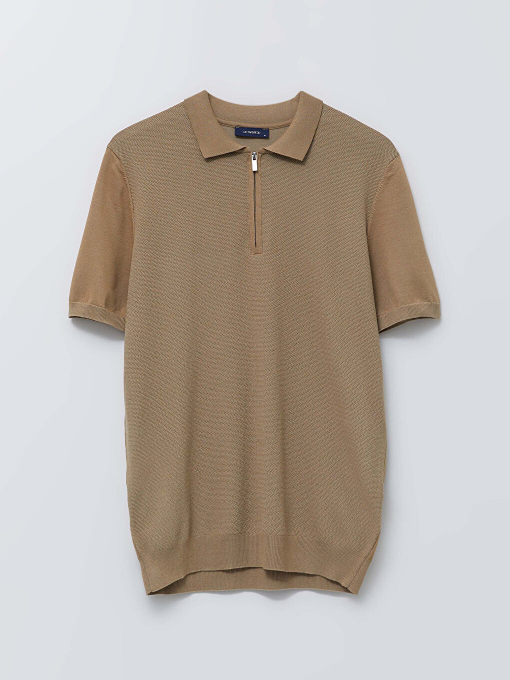 Polo Neck Short Sleeve Men's Tricot Sweater -S2IK74Z8-S9T