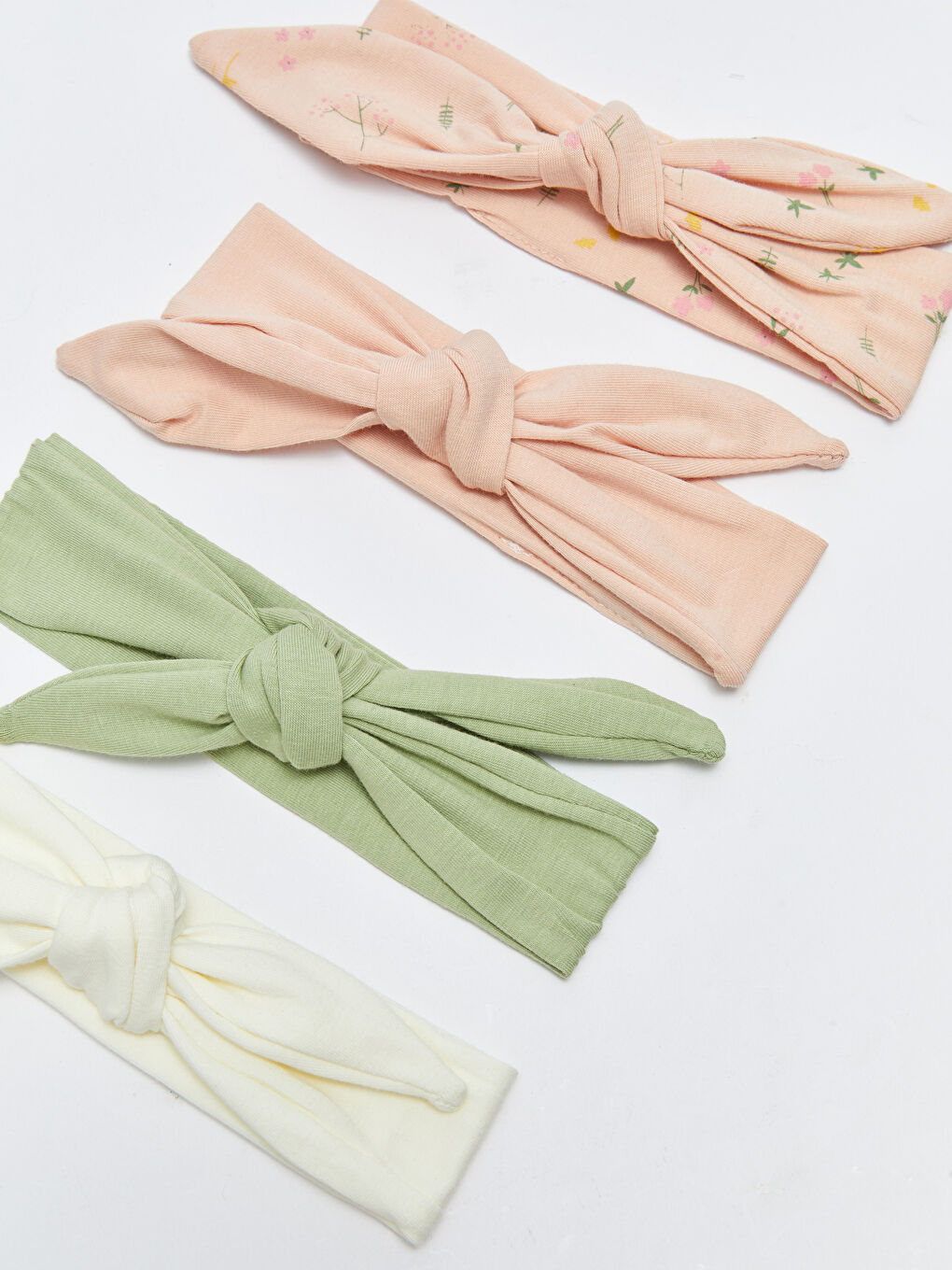 Yeşil Pamuklu Kız Bebek Saç Bandı 4'lü-8