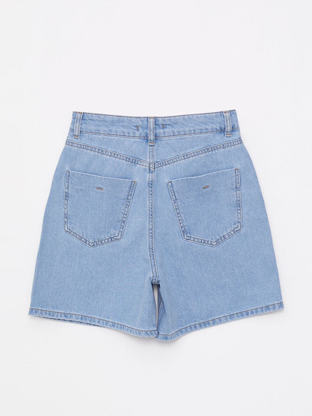 شورت جينز نسائي بقصة عادية وجيوب مستقيمة وتفاصيل-6