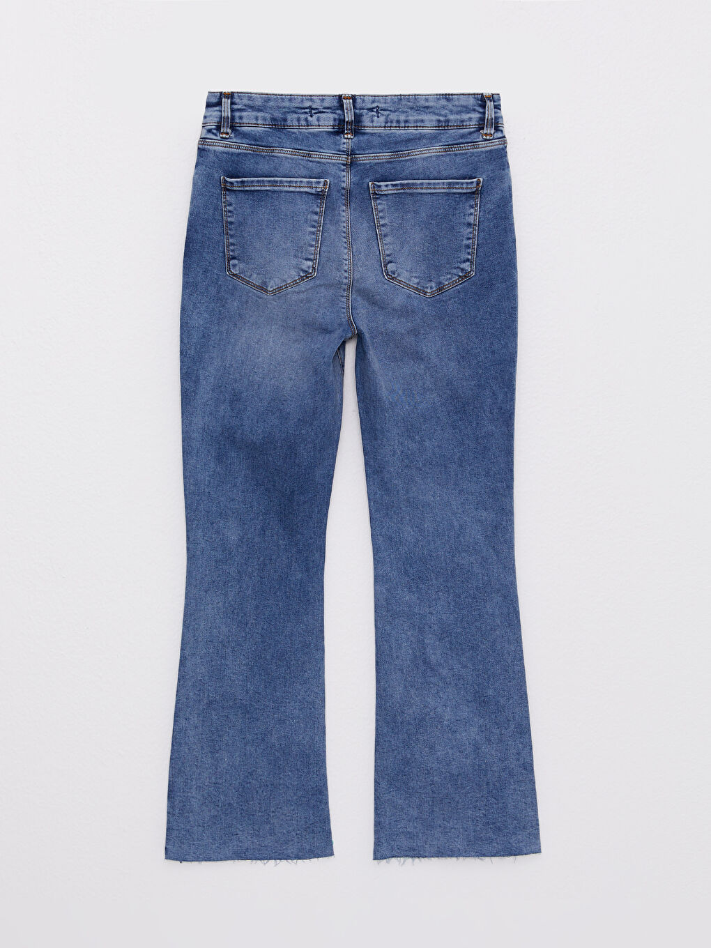 İndigo Mars Flare Düz Cep Detaylı Kadın Jean Pantolon-6