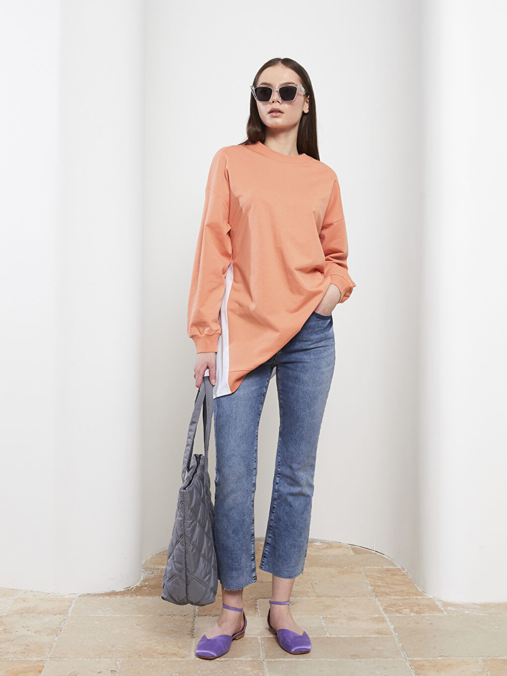 İndigo Mars Flare Düz Cep Detaylı Kadın Jean Pantolon-1