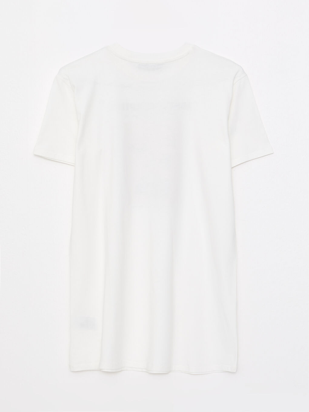 Ekru Bisiklet Yaka Baskılı Kısa Kollu Kadın Tunik-6