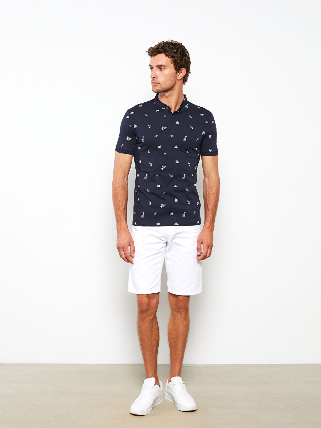Grandad Collar Short Sleeve Jersey Men's T-Shirt-1