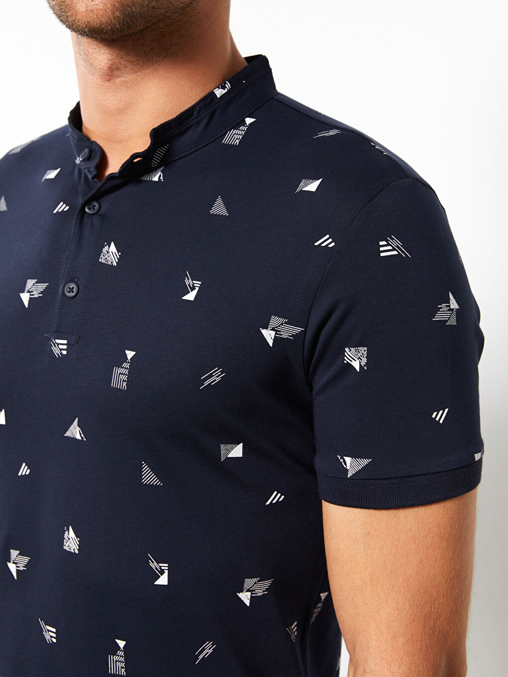 Grandad Collar Short Sleeve Jersey Men's T-Shirt-3