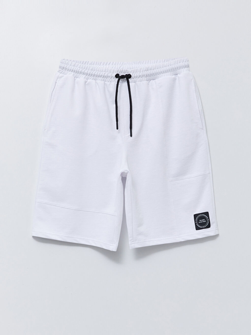 Beyaz Slim Fit Baskılı Erkek Roller Şort-5