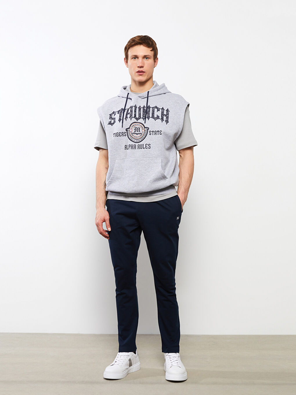 Lacivert Dar Kalıp Erkek Eşofman Altı