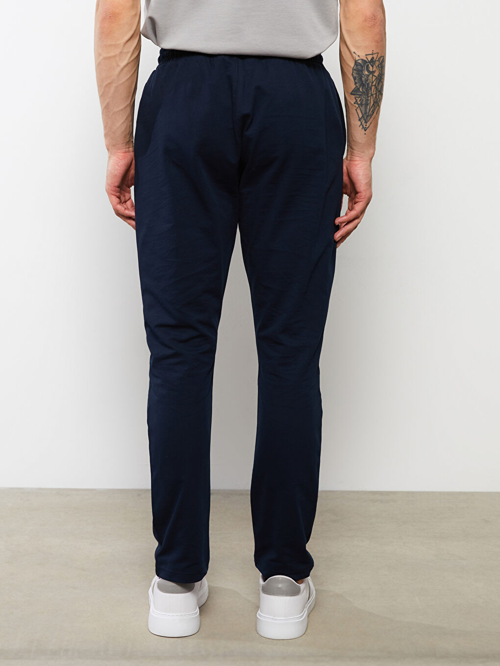 Lacivert Dar Kalıp Erkek Eşofman Altı-4