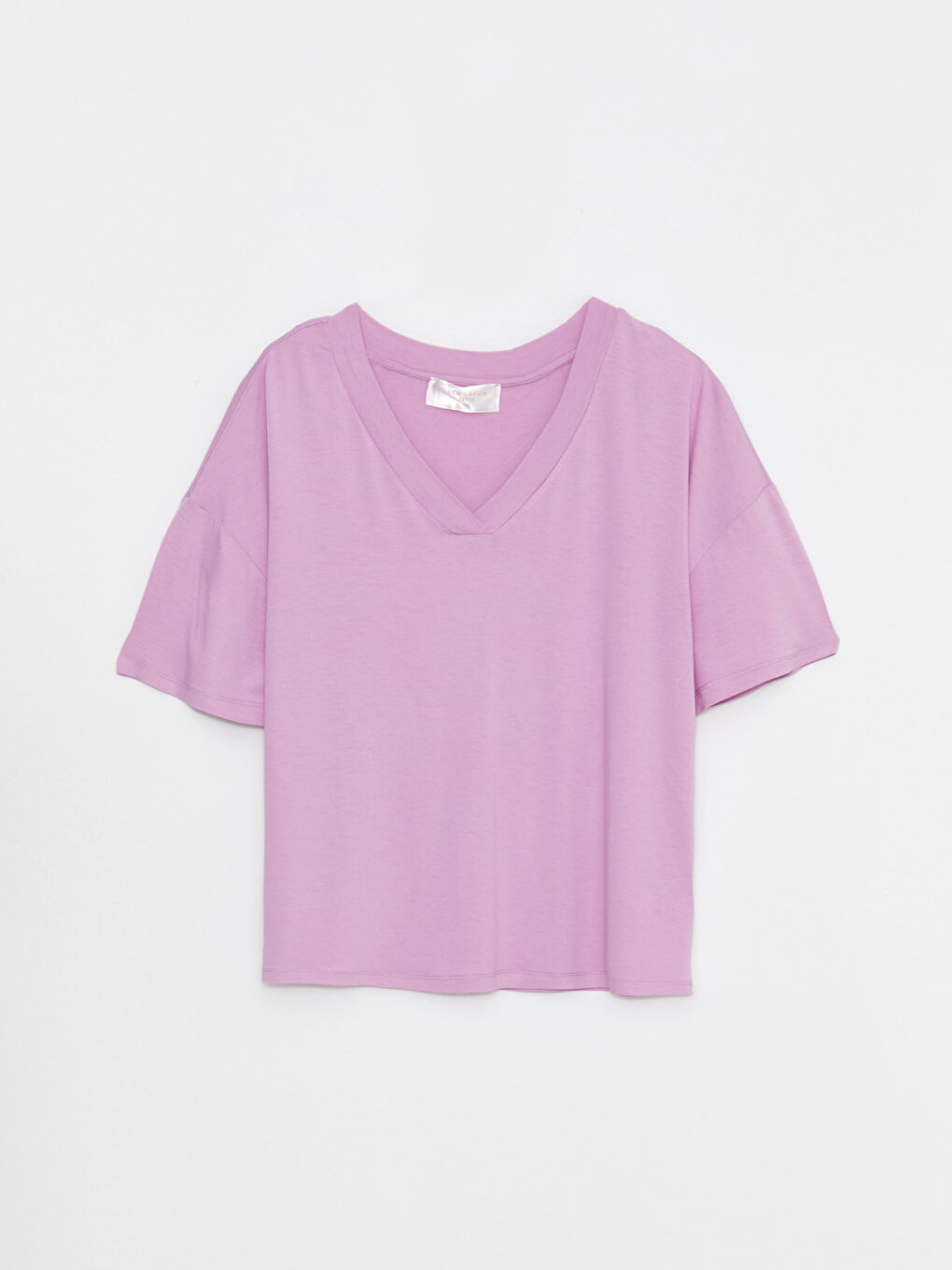 Lila V Yaka Kadın Pijama Takımı-6