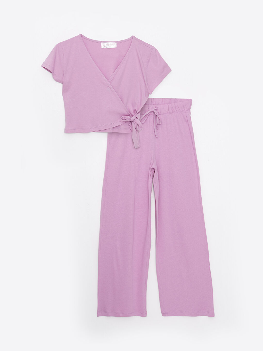 Double Breasted Collar Plain Short Sleeve Women's Pyjama Set -S2IM21Z8-GEG