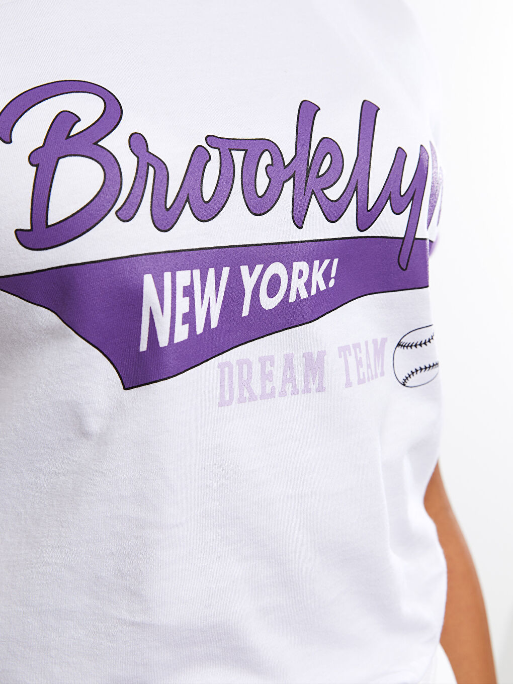 Crew Neck Printed Short Sleeve Cotton Women's T-shirt-3