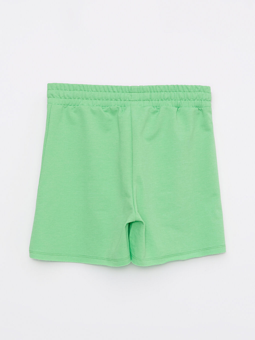 Yeşil Beli Lastikli Baskılı Kadın Bermuda Şort-6