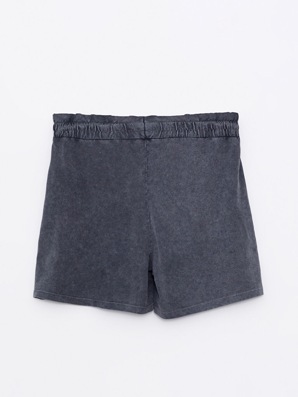 Antrasit Kadın Beli Lastikli Düz Şort-6