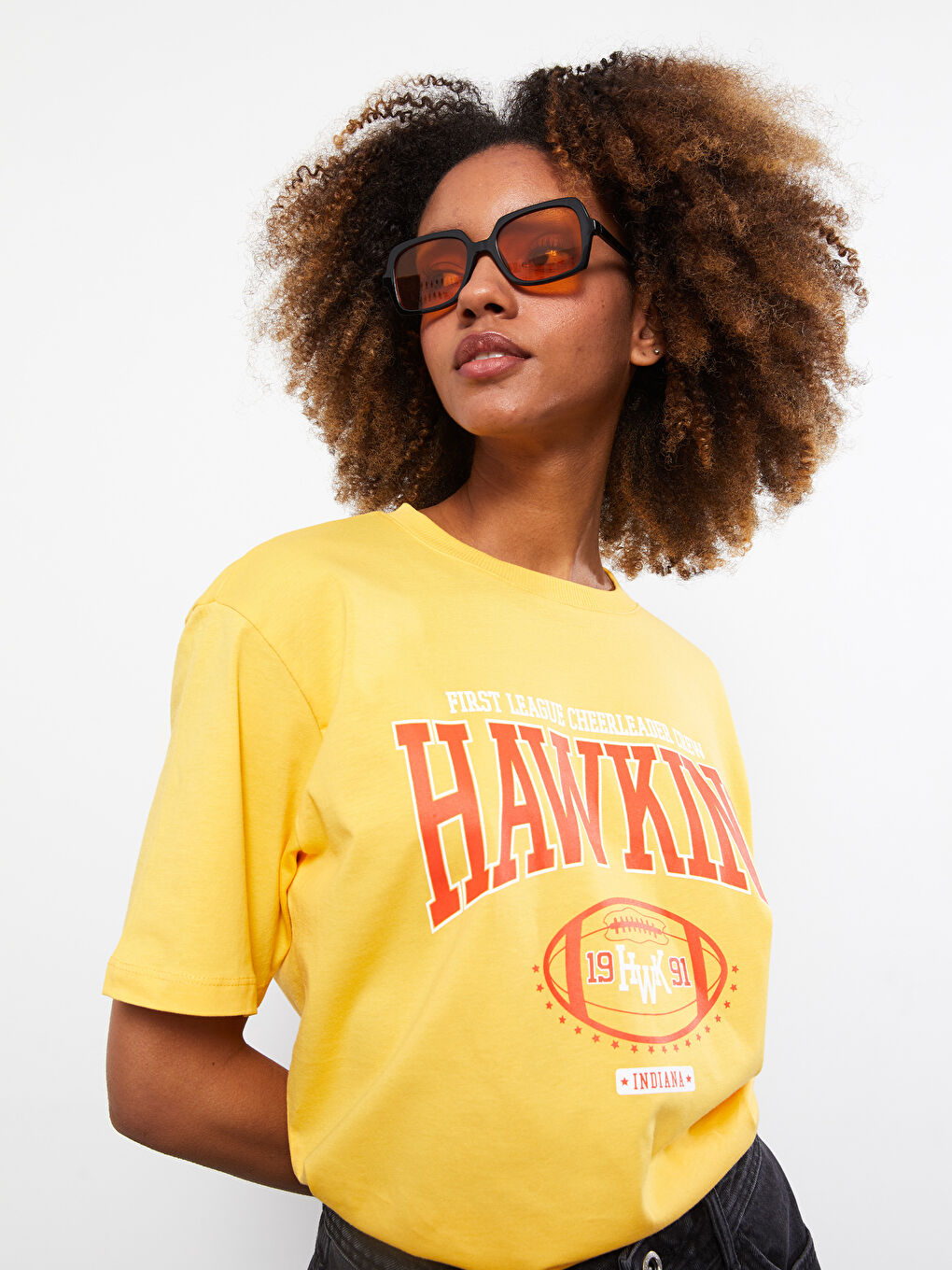LC Waikiki Crew Neck Printed Short Sleeve Cotton Women's T-shirt -S2IM77Z8-GAU