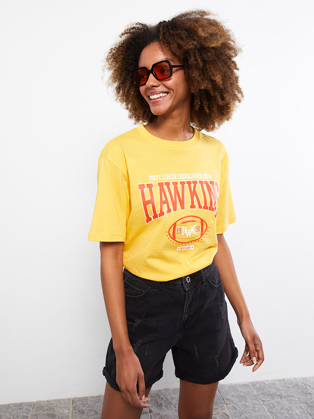 LC Waikiki Crew Neck Printed Short Sleeve Cotton Women's T-shirt -S2IM77Z8-GAU