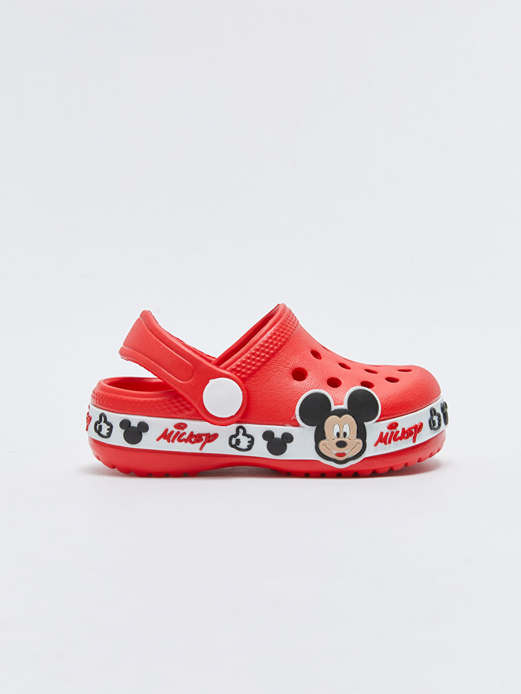 Kırmızı Mickey Mouse Lisanslı Patch Detaylı Erkek Bebek Plaj Sandaleti-1