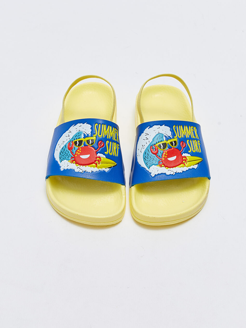 Sarı Baskılı Tek Bantlı Erkek Bebek Plaj Terliği-2