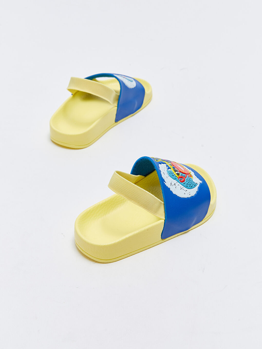Sarı Baskılı Tek Bantlı Erkek Bebek Plaj Terliği-4