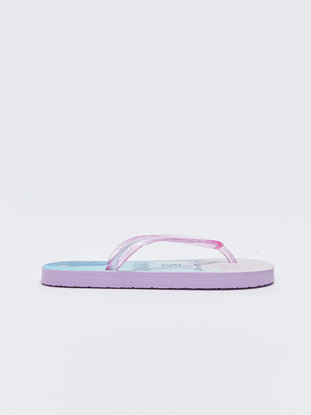Turkuaz Baskılı Parmak Arası Kız Çocuk Plaj Terliği-1