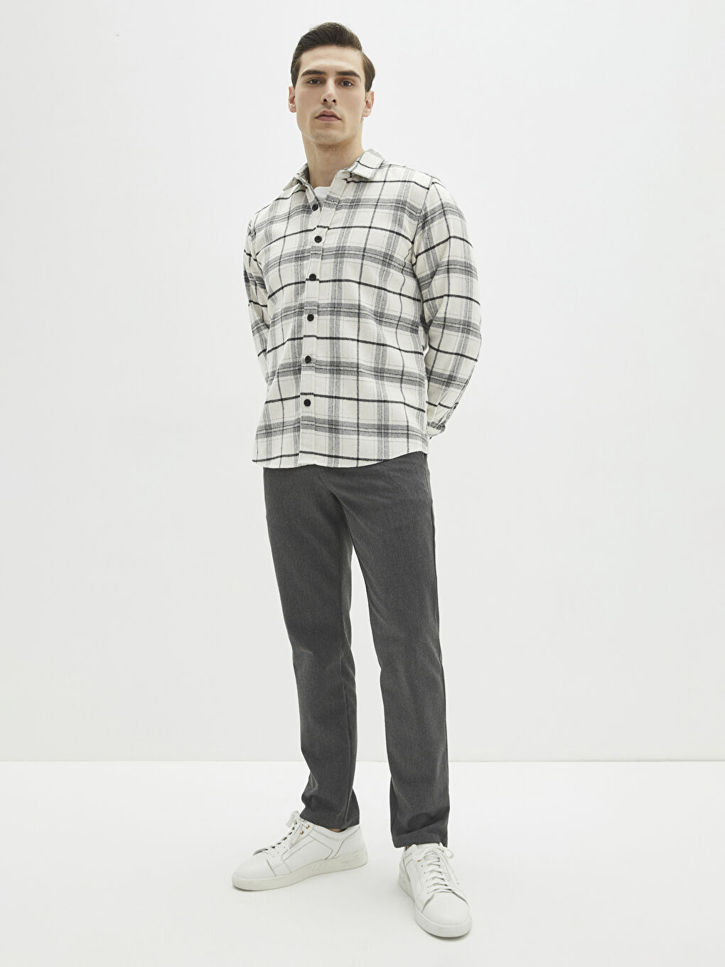 LCWAIKIKI Classic Regular Fit Long Sleeve Plaid Men's Shirt Jacket -S2IM99Z8-LLX