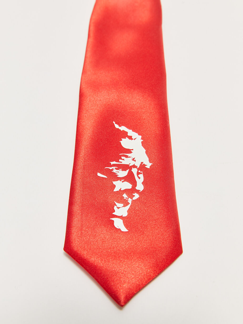 Kırmızı Atatürk Baskılı Erkek Çocuk Kravat-1