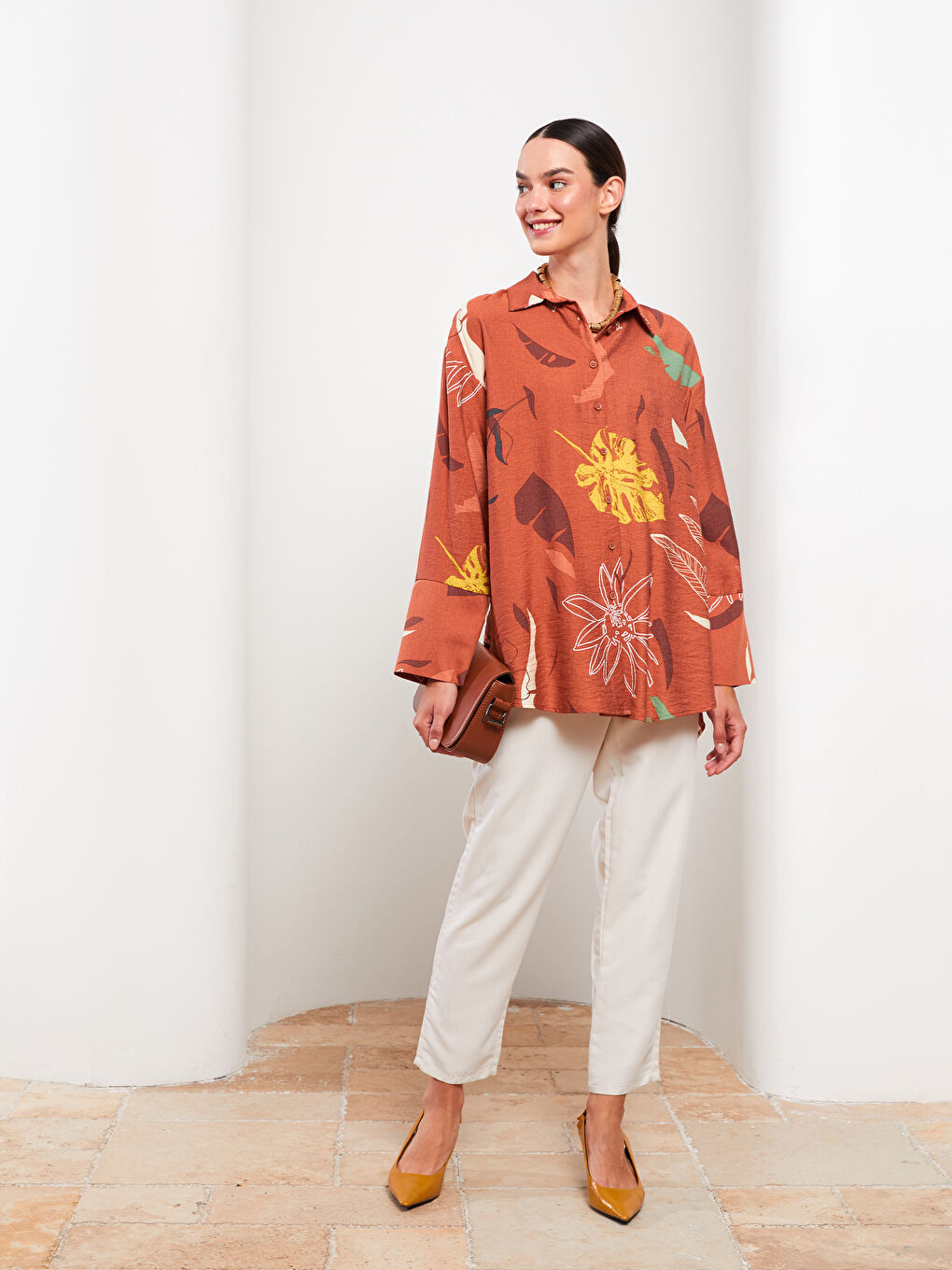 قميص تونيك منقوش للسيدات-1