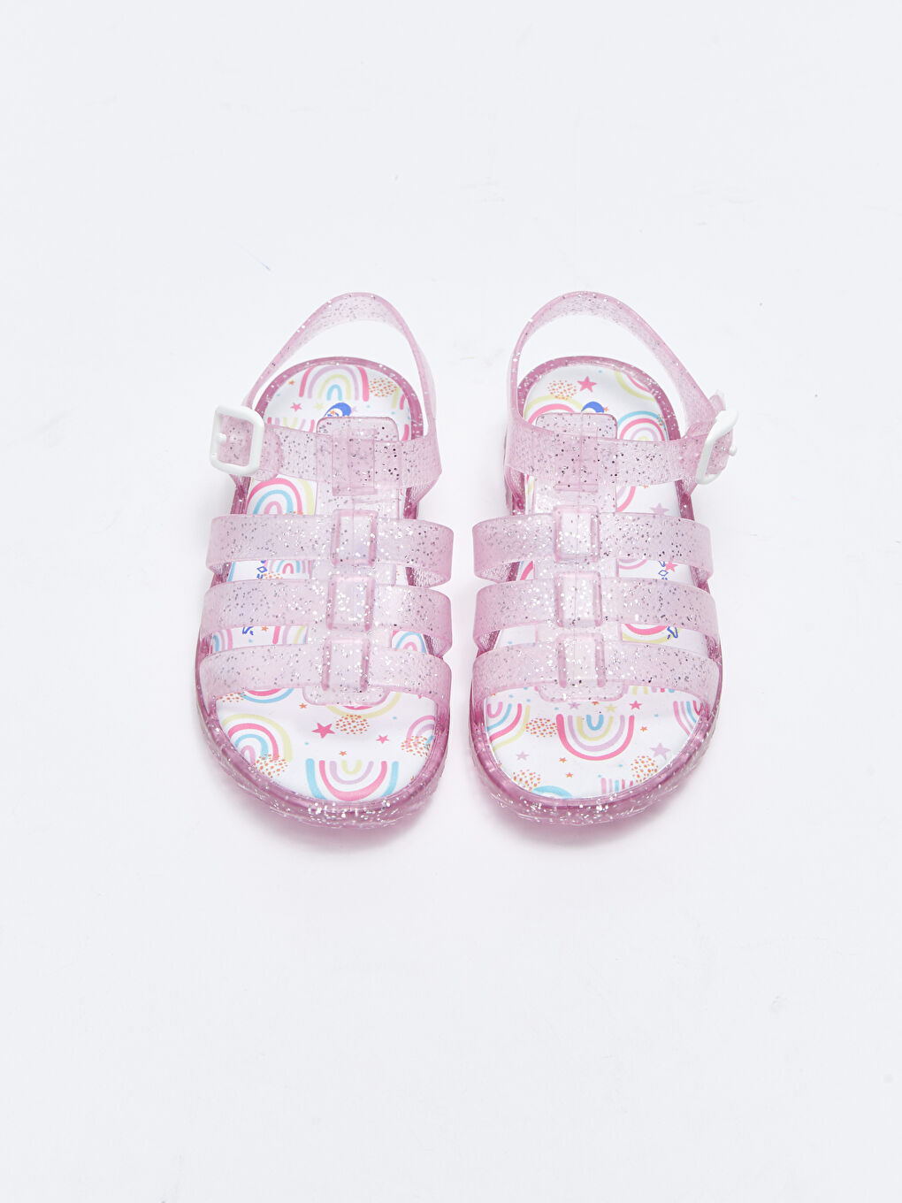 Pembe Saydam Bantlı Tokalı Kız Bebek Sandalet-2