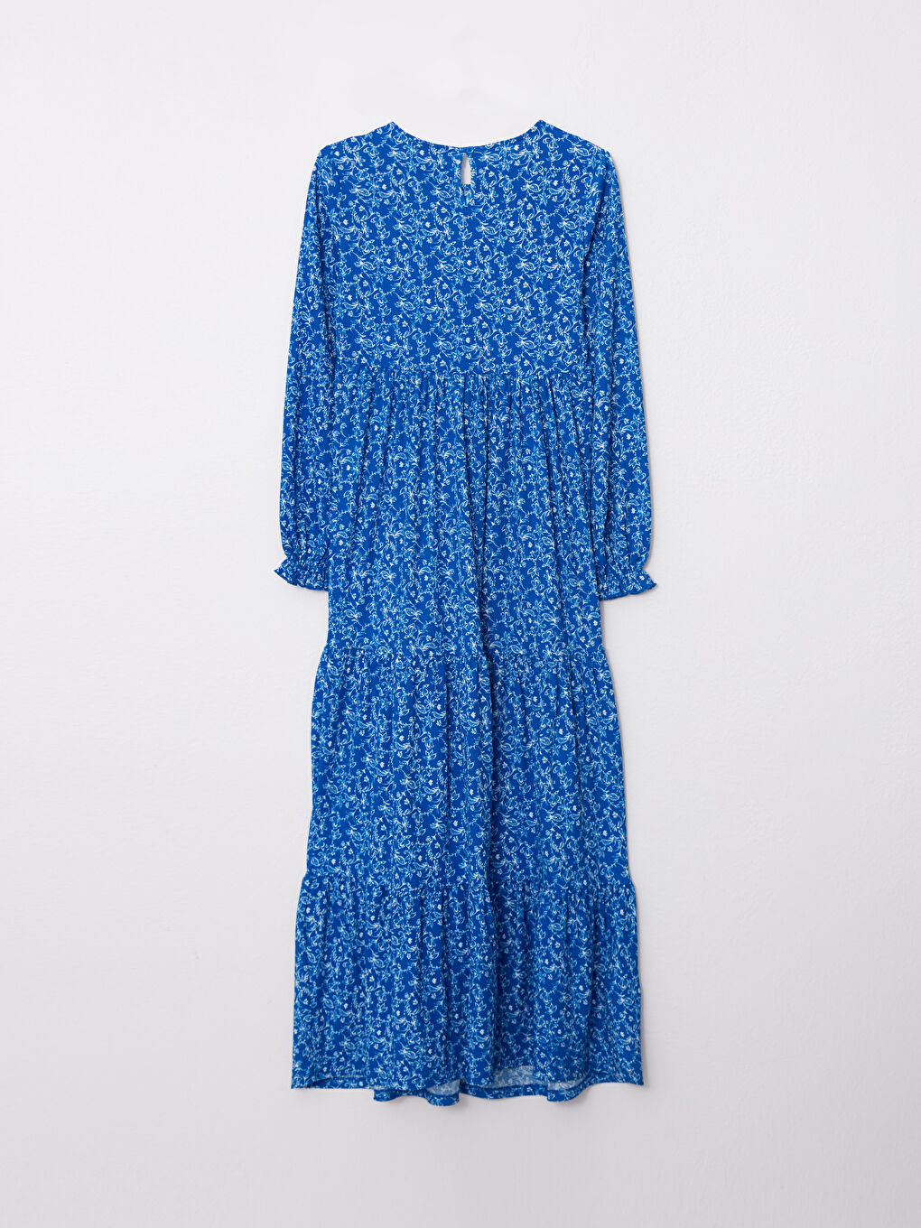 Crew Neck Patterned Long Sleeve Crinkle Maternity Dress -S2IN79Z8-LQQ