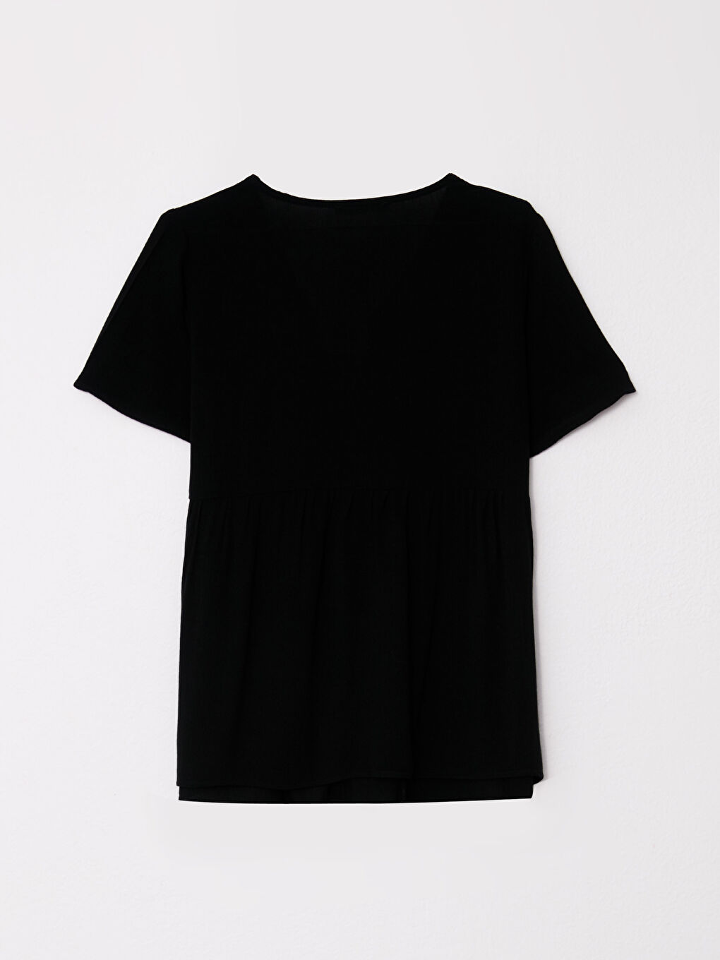 V Neck Straight Short Sleeve Viscose Maternity Shirt -S2IN86Z8-CVL