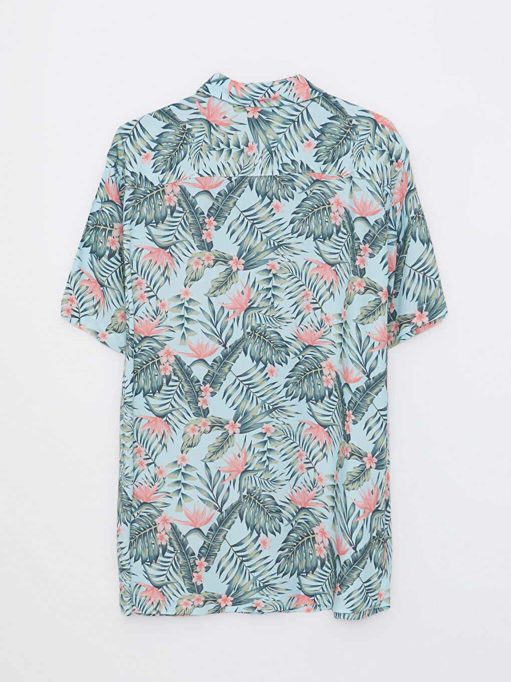 Turkuaz Regular Fit Kısa Kollu Desenli Viskon Erkek Gömlek-11