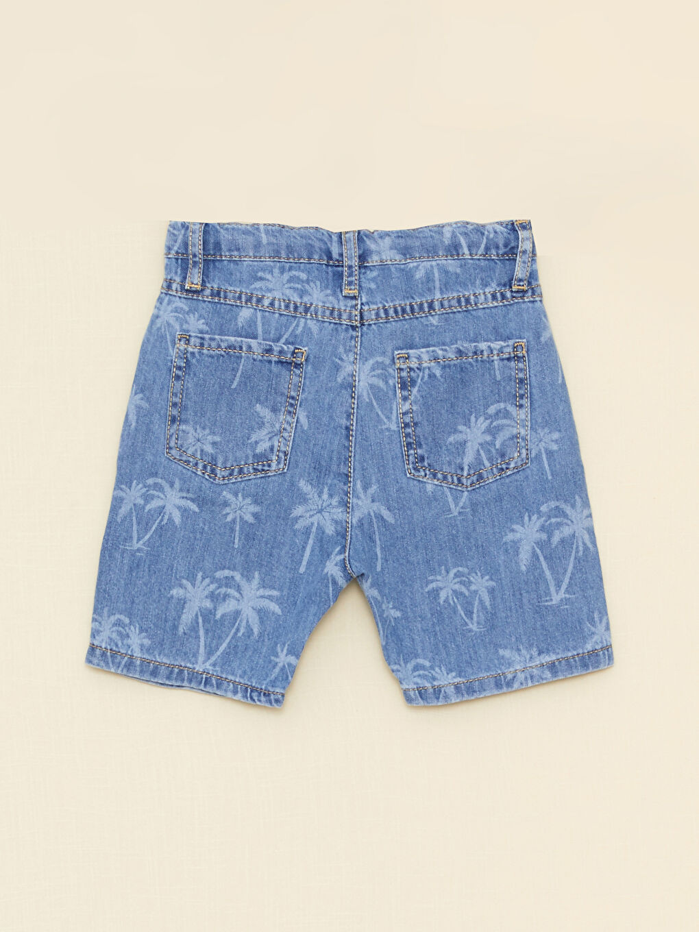 LCW baby Indigo Desenli Erkek Bebek Jean Şort - 1
