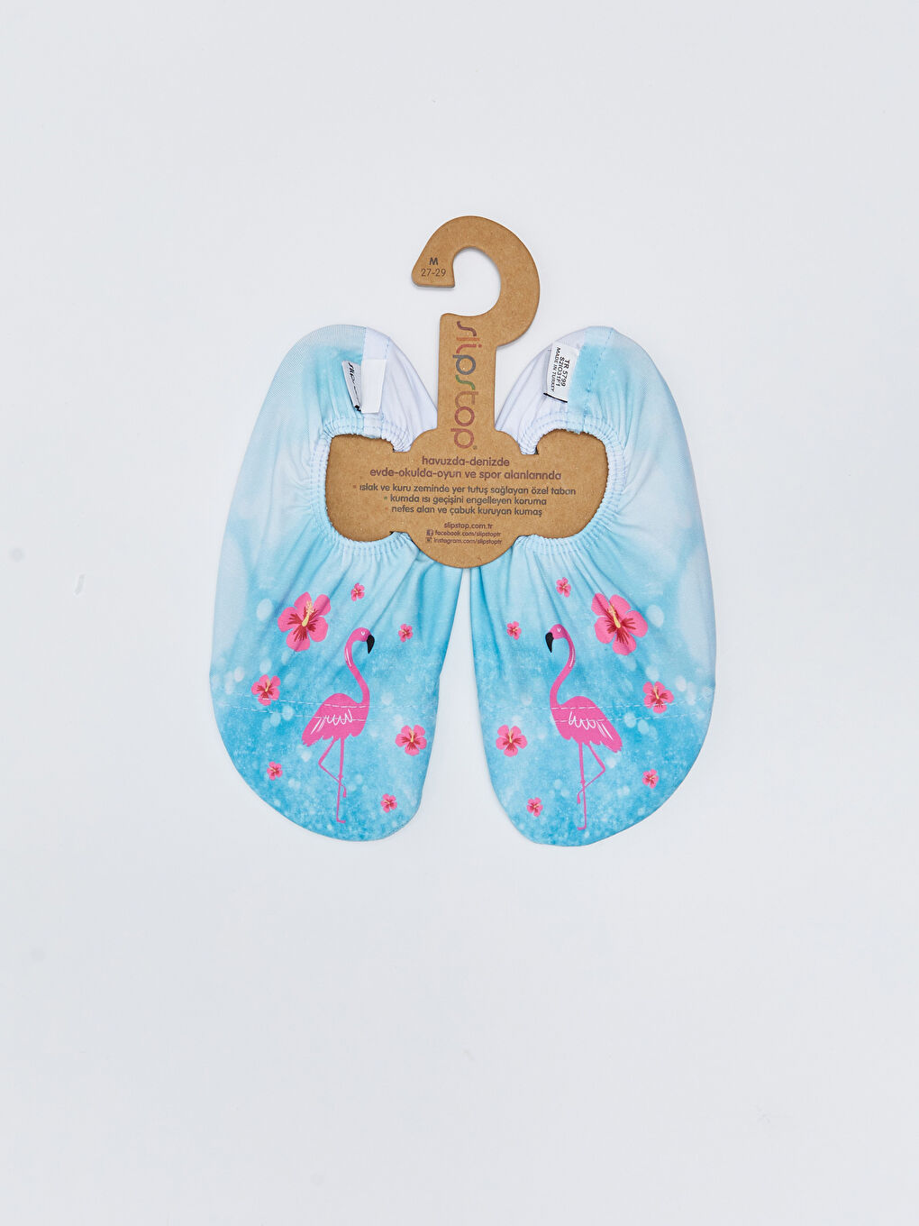 Mavi Flamingo Baskılı Kız Bebek Deniz Ayakkabısı