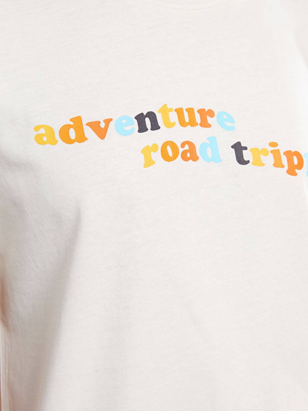 T-shirt en Coton à Manches Courtes avec Imprimé Lettre et Col Rond pour Femmes-3