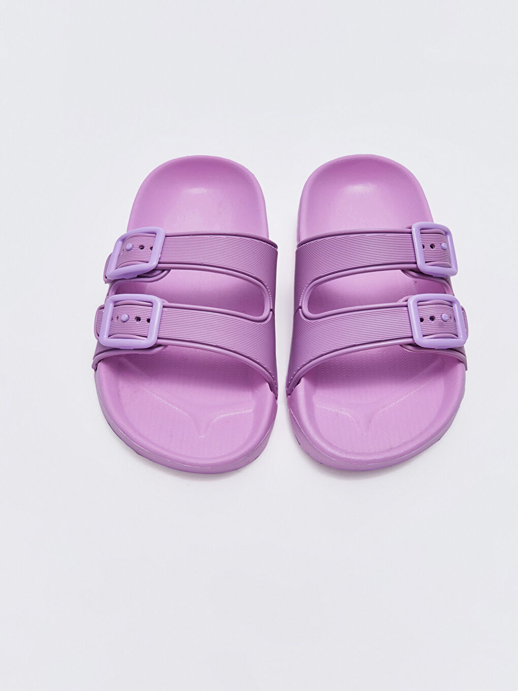 Lila Çift Bantlı Toka Detaylı Kız Bebek Plaj Terliği-2