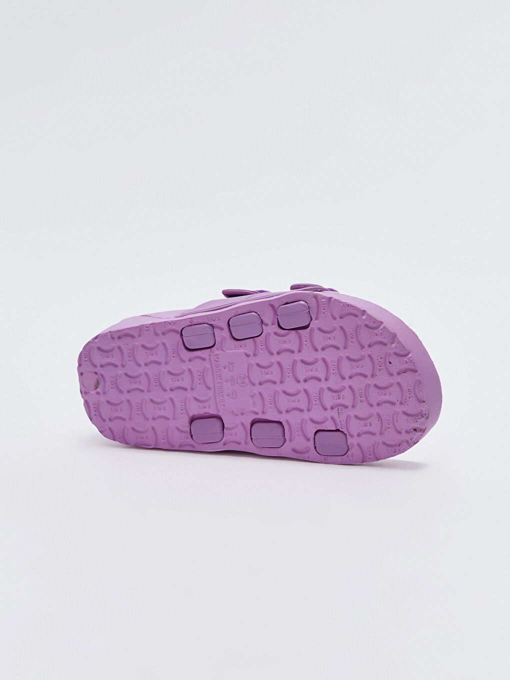 Lila Çift Bantlı Toka Detaylı Kız Bebek Plaj Terliği-3