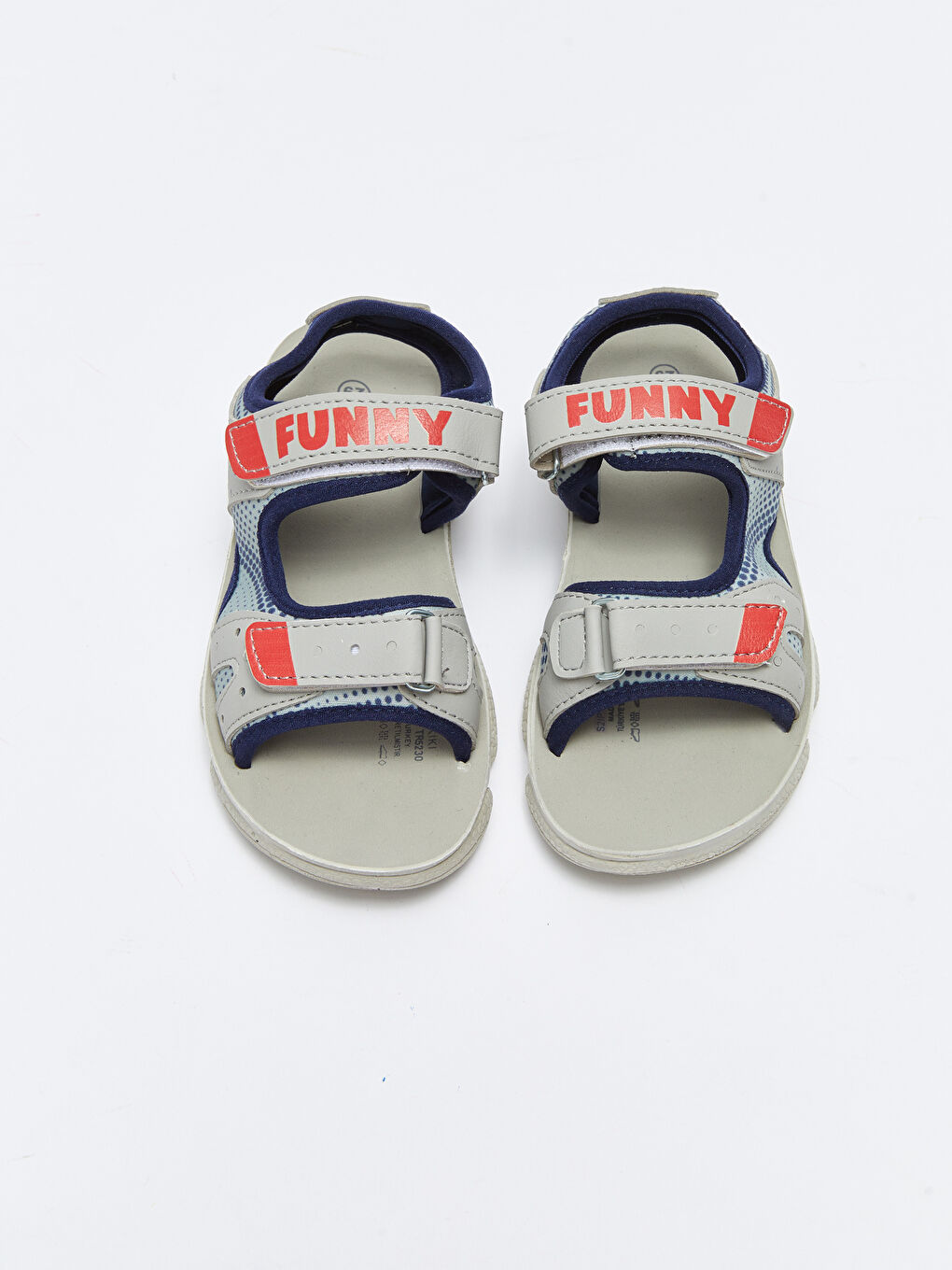 Beyaz Çift Bantlı Baskılı Erkek Çocuk Sandalet-2