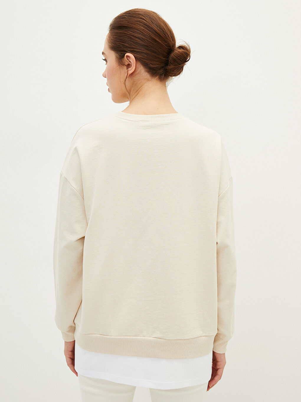 LC Waikiki Crew Neck Plain Long Sleeve Women's Sweatshirt Tunic -S2IP60Z8-PQB